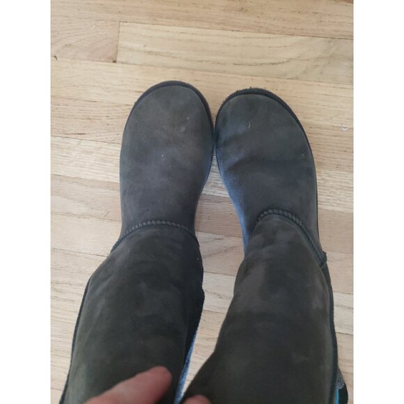 UGG Classic Tall Boots 8 Gray Suede Sheepskin 1016224 - Picture 6 of 7